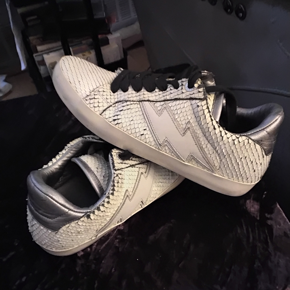 ​Zadig & Voltaire Python Embossed Sneakers | Lightning Bolt | Size 37:EU